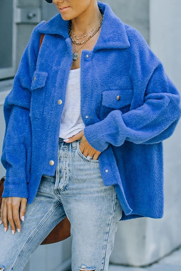 Solid Mink Flannel Single Breasted Jacket