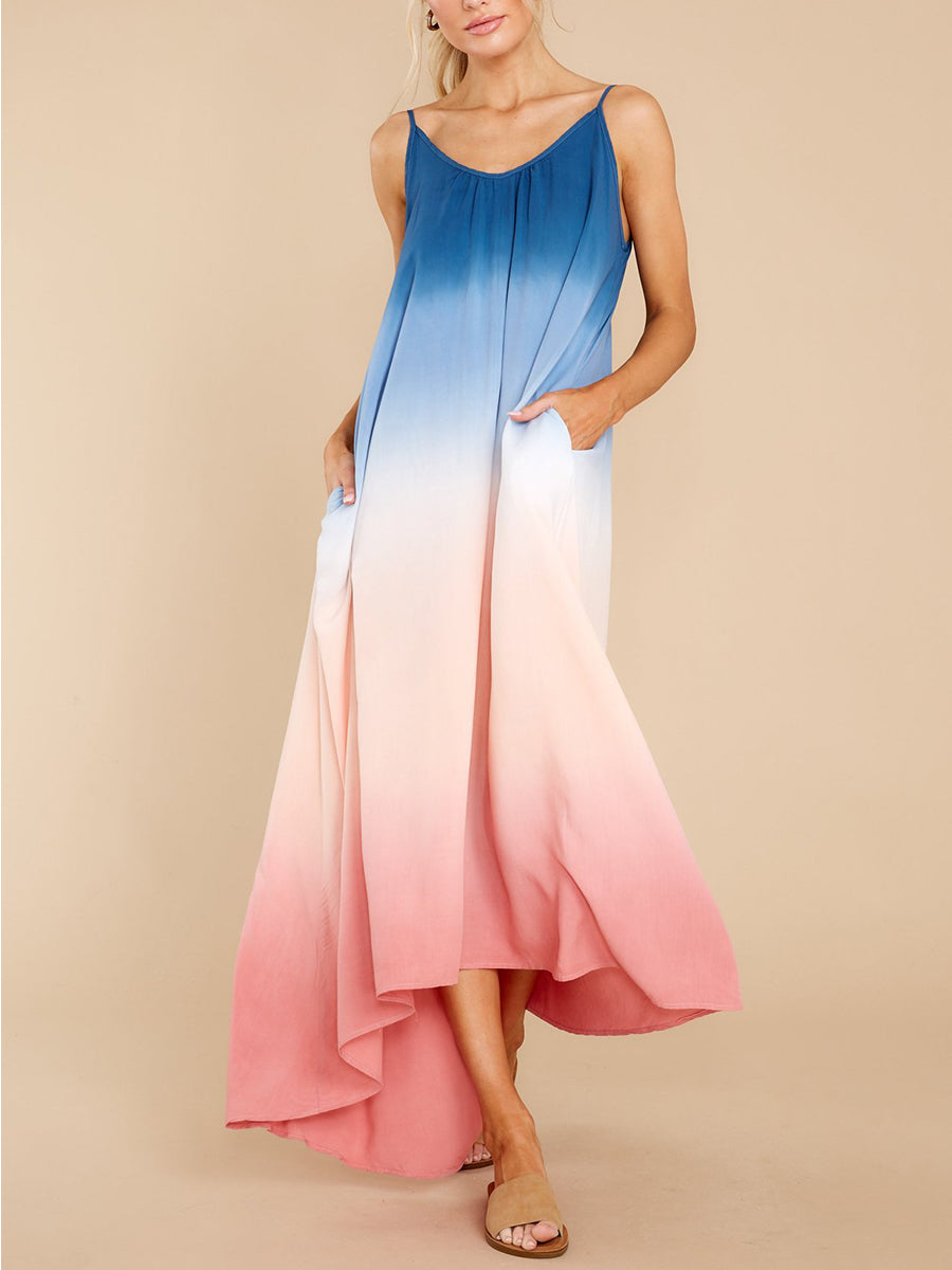 Tie Dye Printed Sexy Suspender Dress