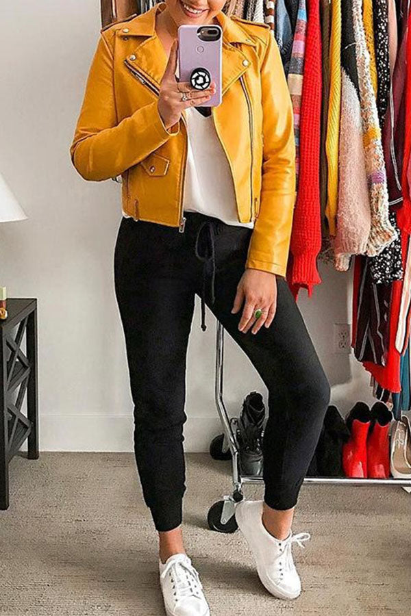 Slim-fit Leather Biker Jacket