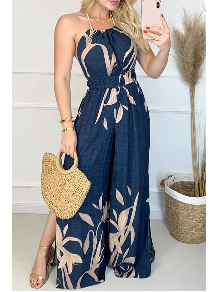 Printed Halterneck Jumpsuit