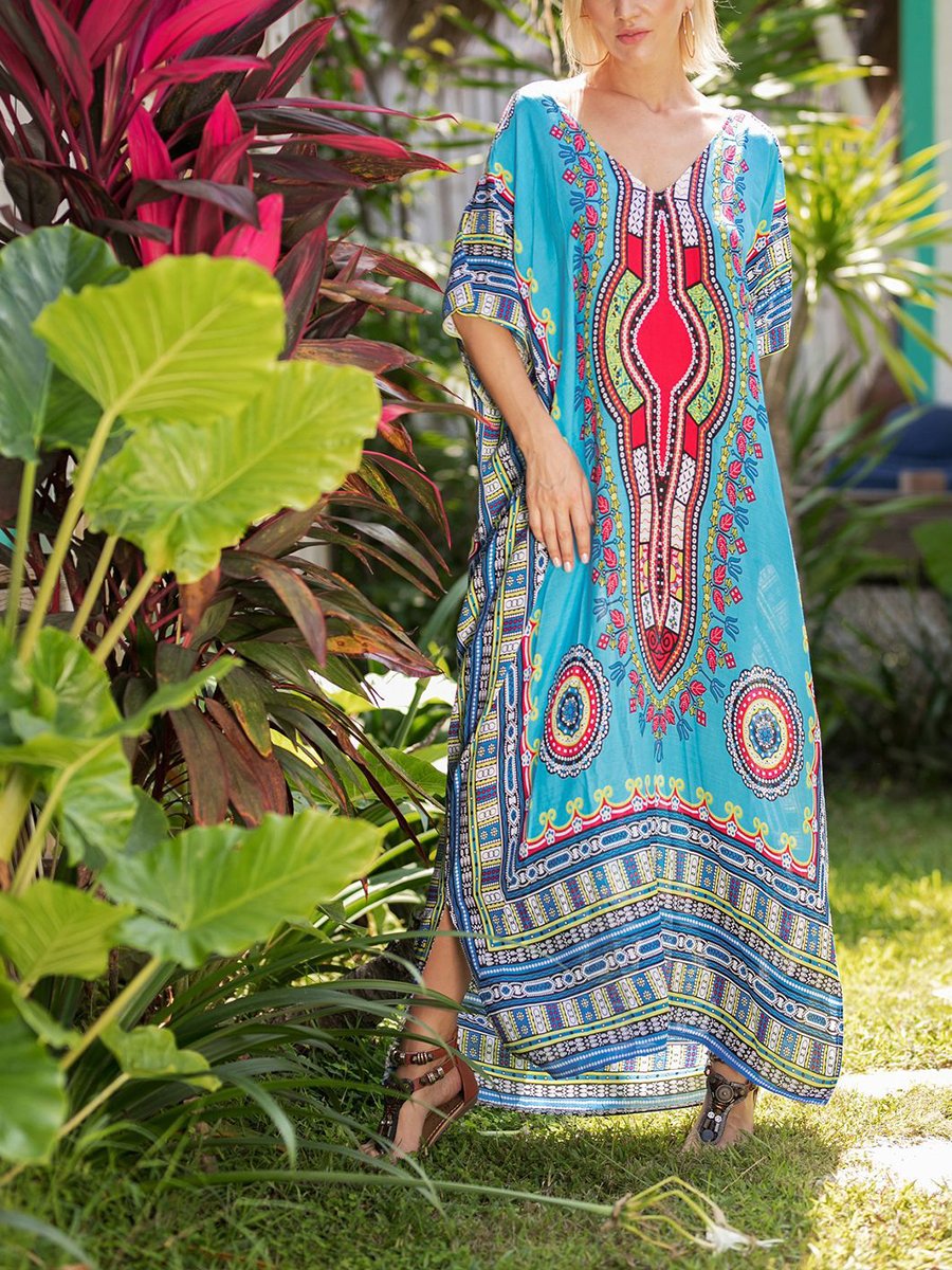 South American Print Casual Dress