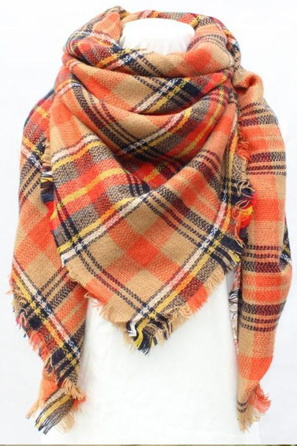 Autumn Leaves Color Soft Long Lattice Large Scarf