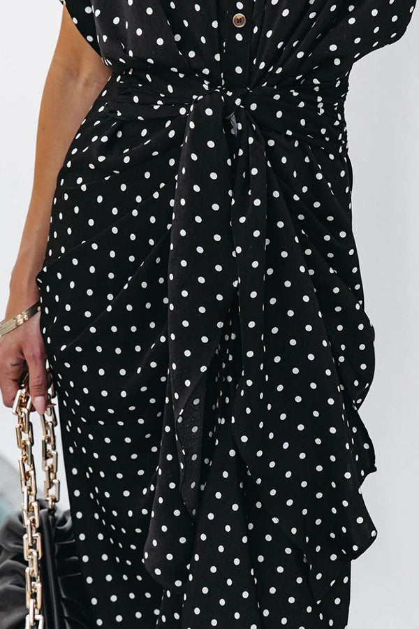 Polka Dot Sleeve Midi Dress