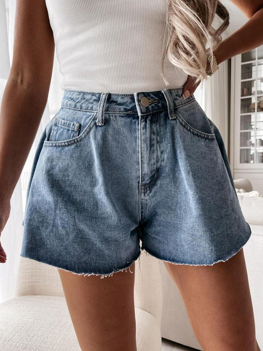 Trendy Cute Wide Legs High Waist Short Jeans