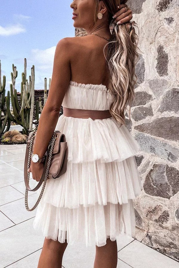Find The Light Off Shoulder Tulle Cake Dress