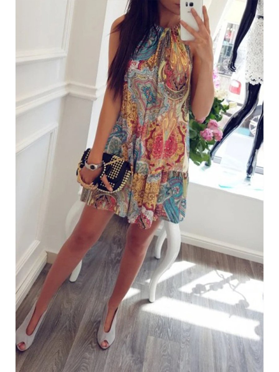 Bohemian Ocean Printed Dress