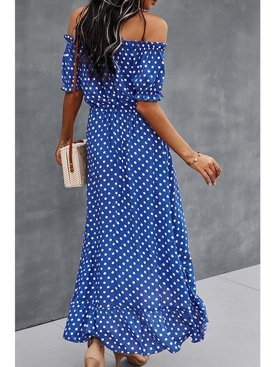 Trendy Polka Dot Strapless Dress