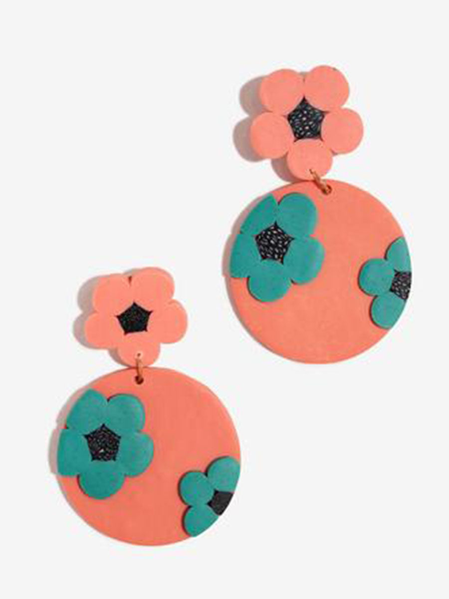 FLOWER PUFF STATEMENT EARRINGS