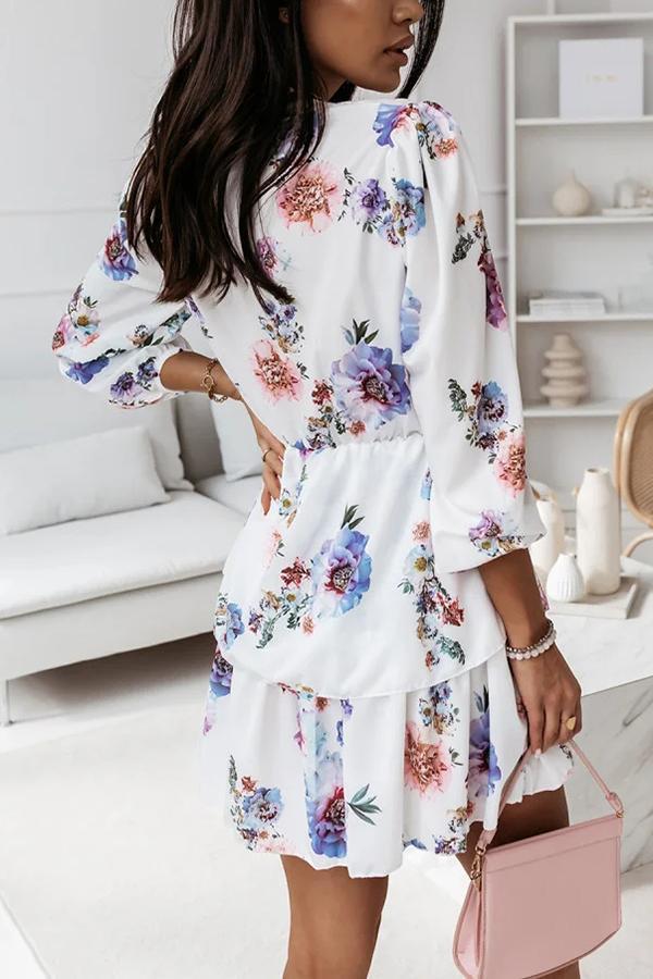 Floral Tiered Mini Dress