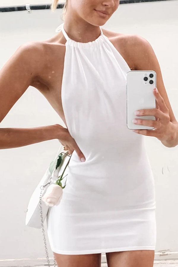 Vacation Package Hip Backless Camisole Sweater Dress