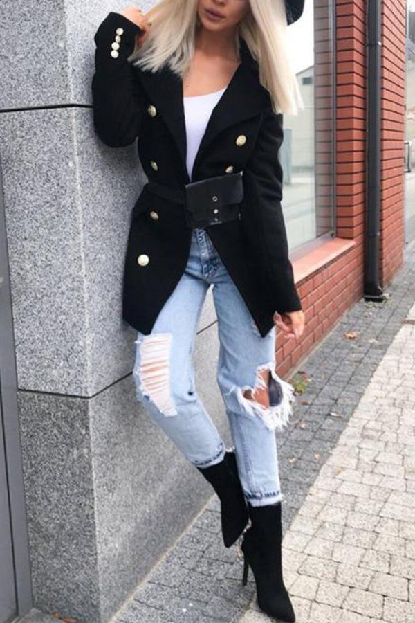Long Sleeves Solid Jackets