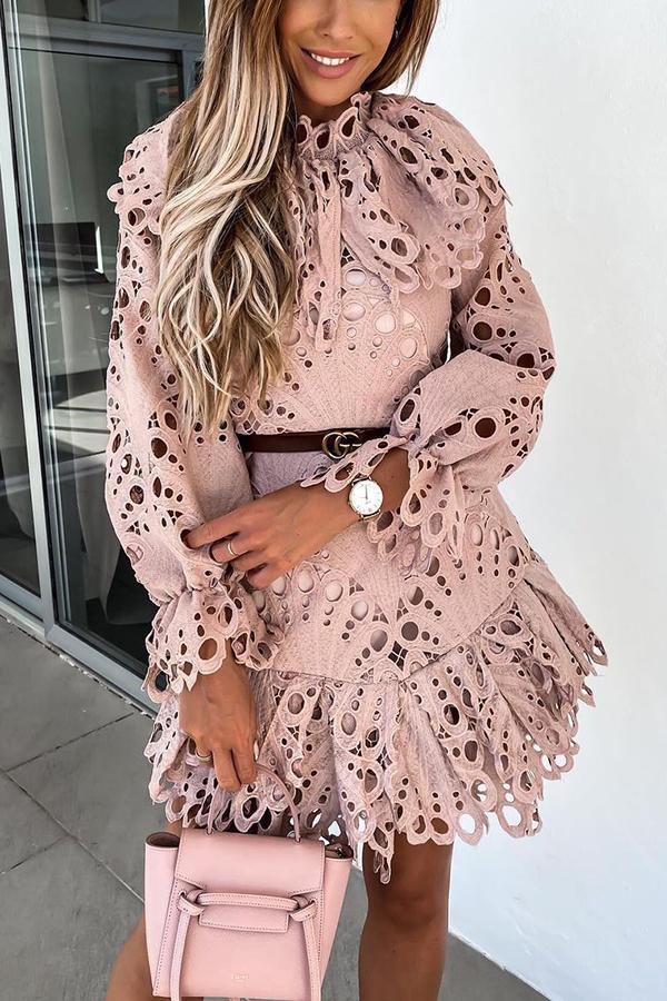 Spotlight Hour Petal Lace Mini Dress