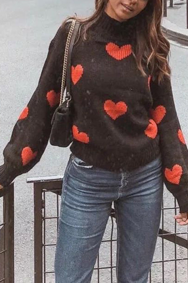 Loving round neck loose knit sweater women