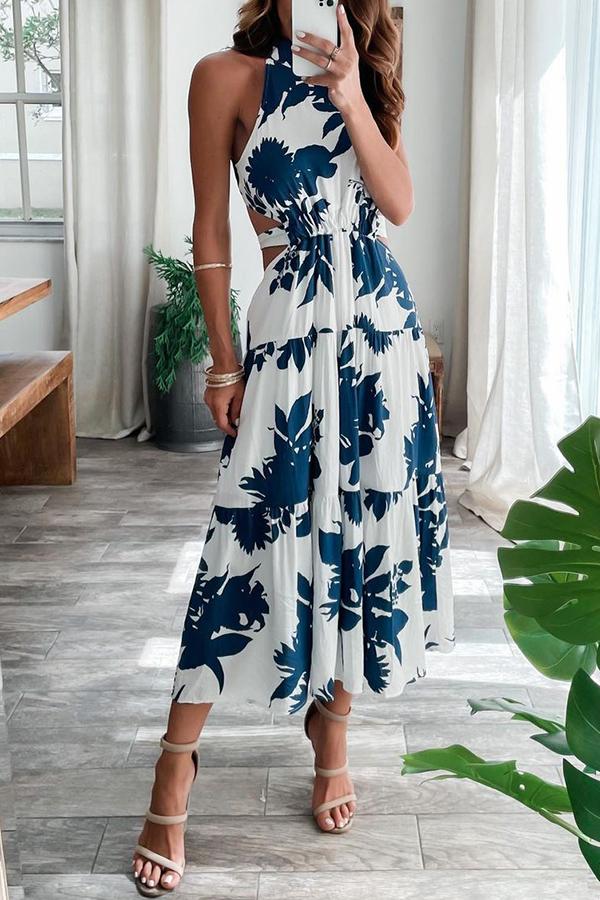 Printed Halter Dress