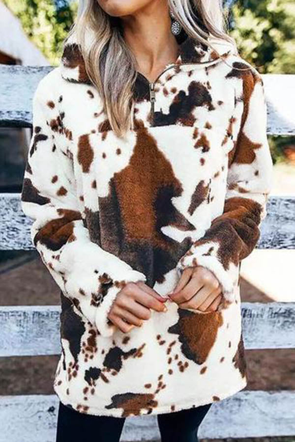 Sherpa Half-Zipper Pullover Sweatshirt