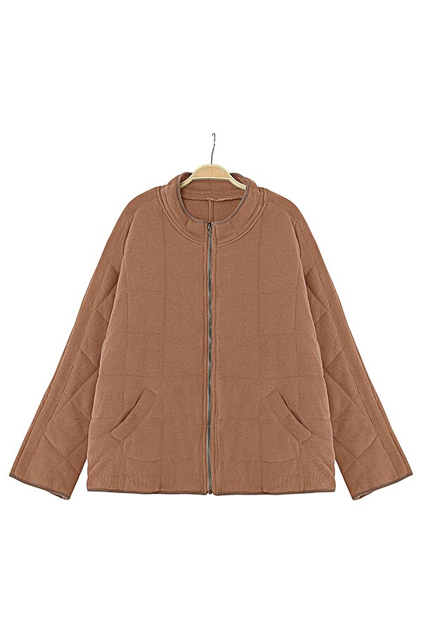 Solid Color Zipper Jacket