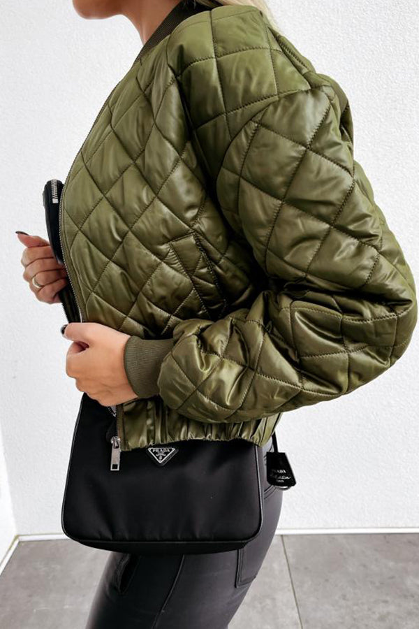 Quilted Cotton Plaid Jacket