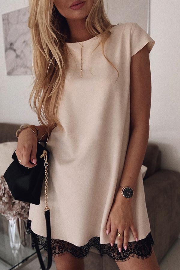 Lace Tie Mini Dress