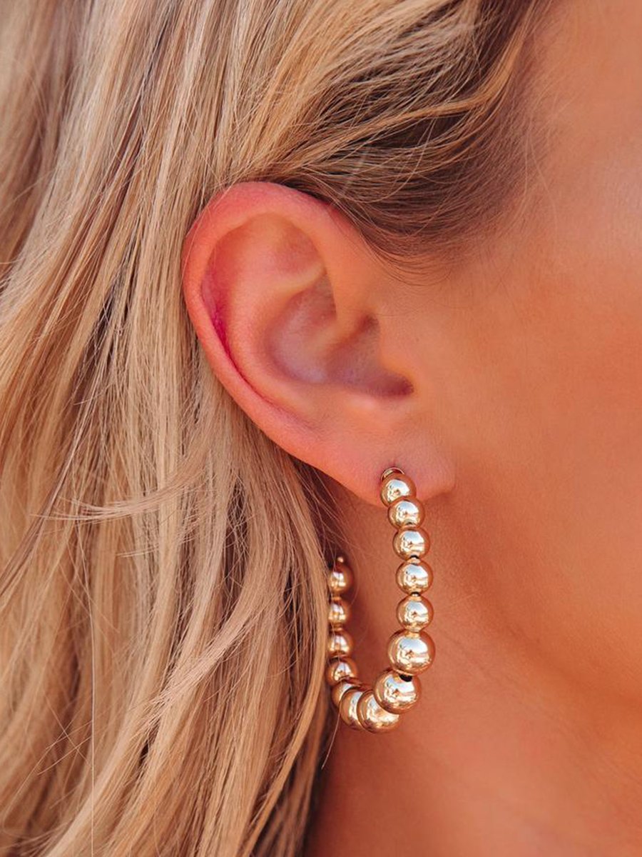LIA BEADED HOOPS