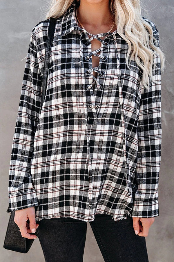 MESH DRAWSTRING BOYFRIEND SHIRTS