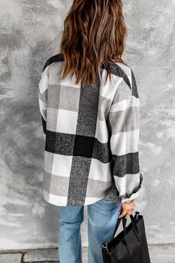 Plaid Color Block Shacket