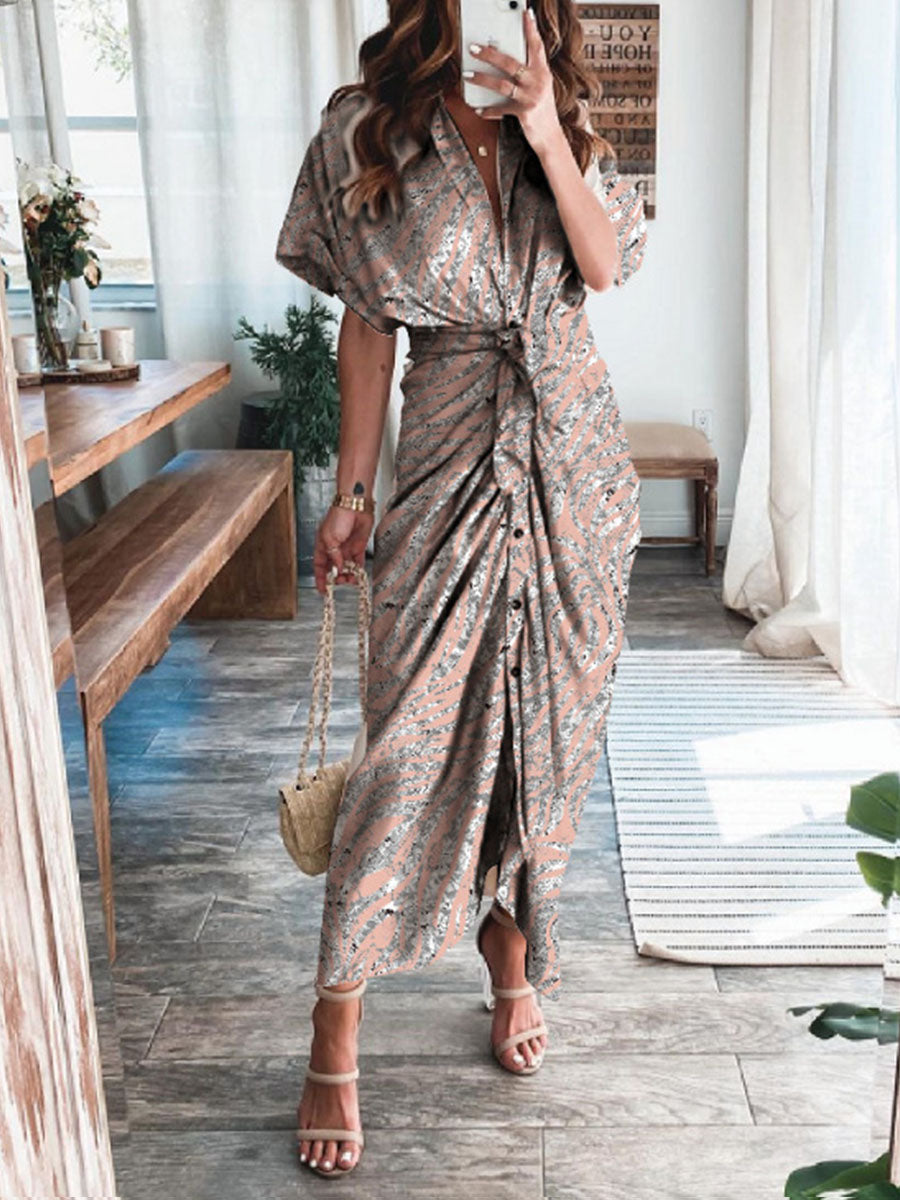 Fashion Print Shirt Dress multicolor