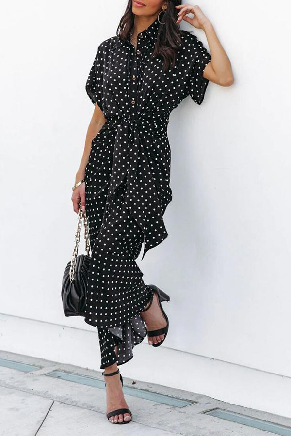 Polka Dot Sleeve Midi Dress