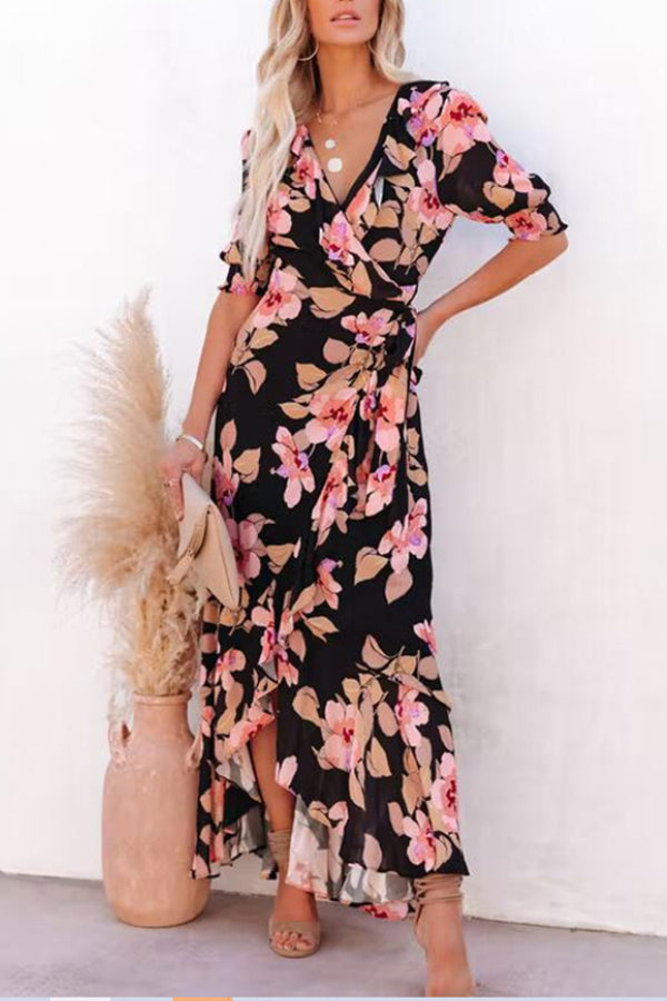 Lewyn Floral Wrap Maxi Dress