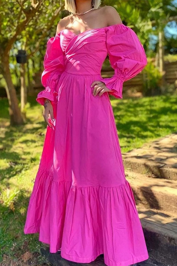 Long Sleeve Floor-Length Mid Waist Pullover Women's Dress