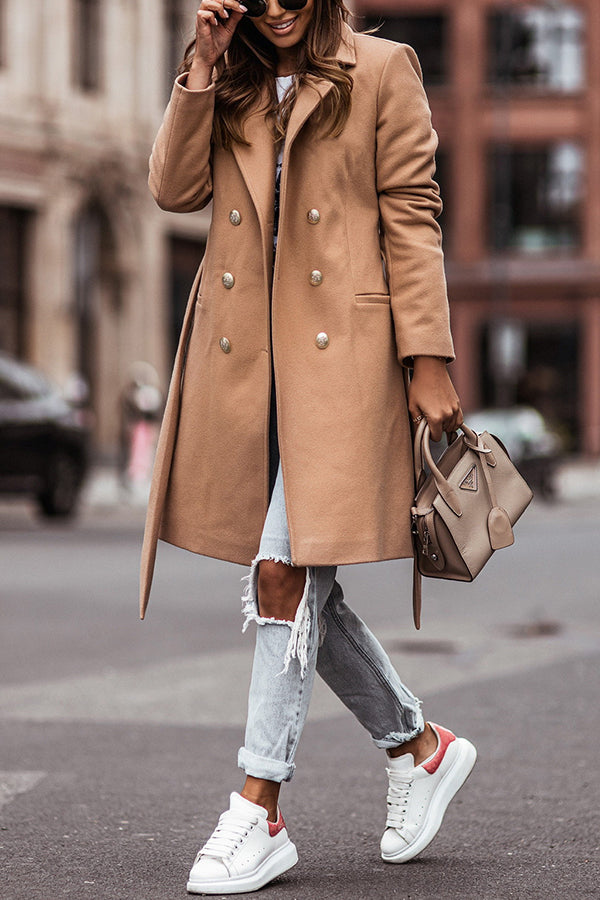 Long-sleeved Blazer Double-breasted Woolen Jacket