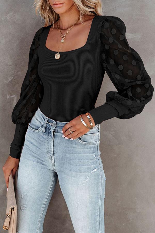 Dot Mesh Thread Stitching Bottoming Top
