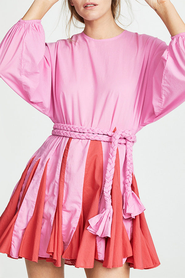 Contrast pleated holiday skirt