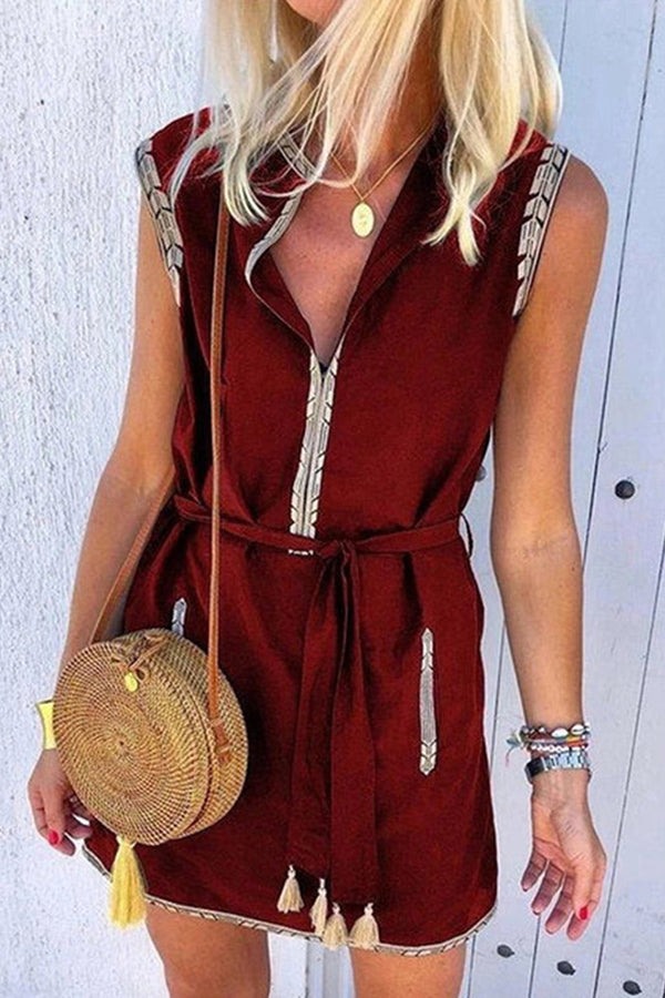 Fashion Printed Sleeveless Short Dress