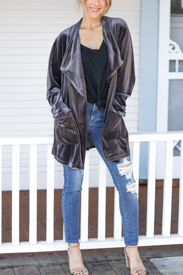 Luxurious Weekend Velvet Cardigan Jacket