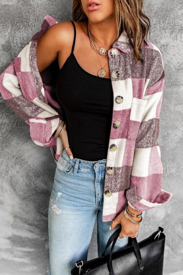Plaid Color Block Shacket