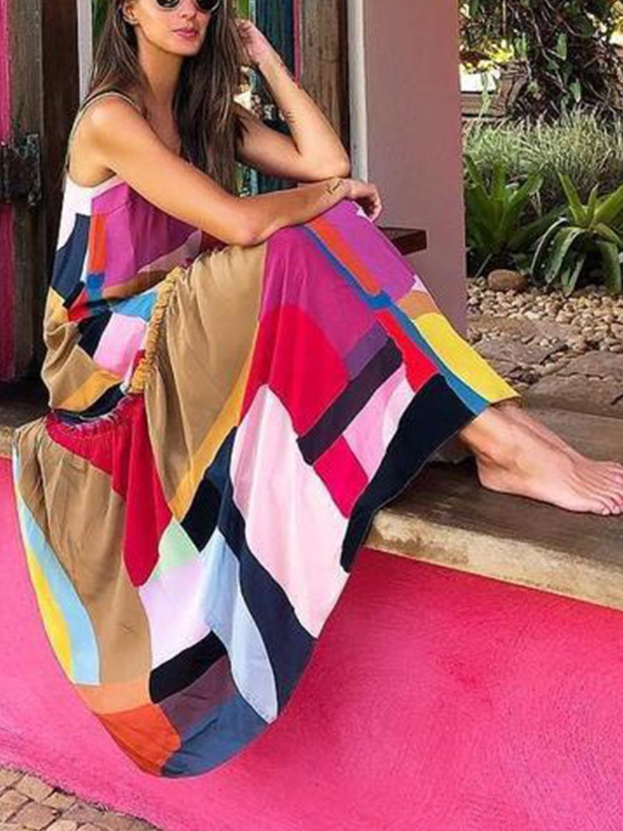 On Display Geo Print Maxi Dress