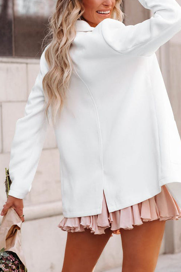 Spring and Autumn Solid Color Suit Coat