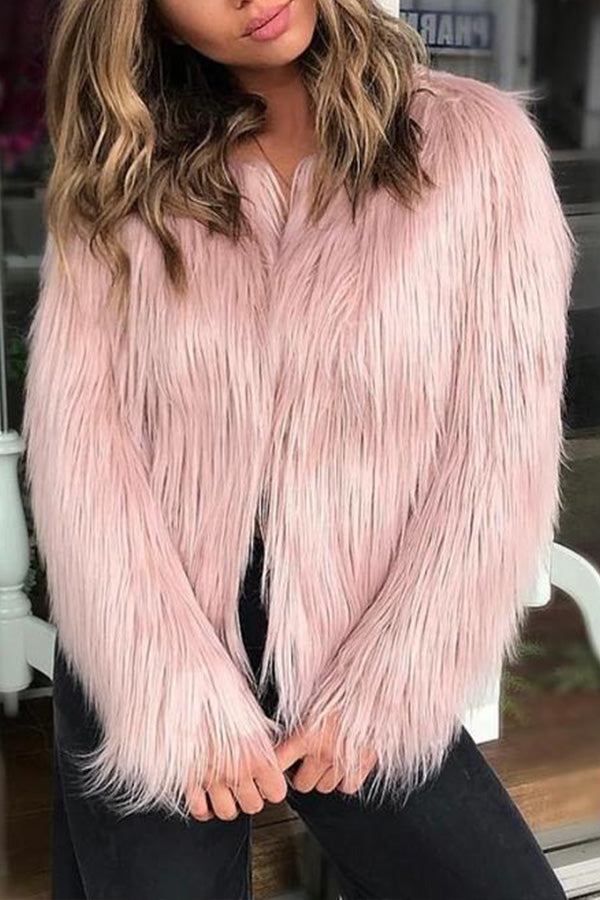 Autumn and winter long-sleeved fluttering wool coat