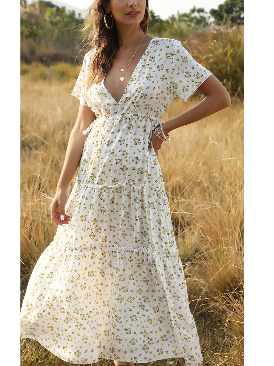 Bohemia Dress With Lotus Edge
