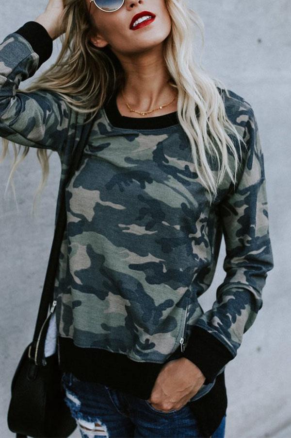 Casual Camouflage Sweater
