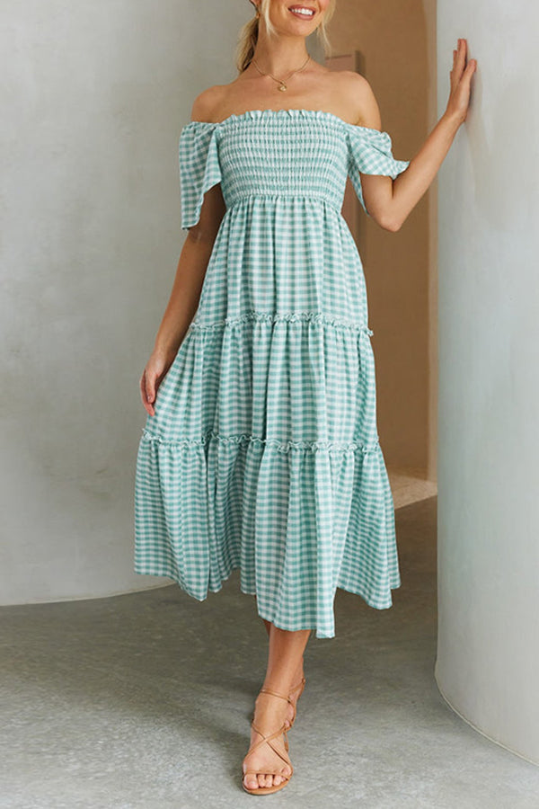Mom Plaid High Waist Dress