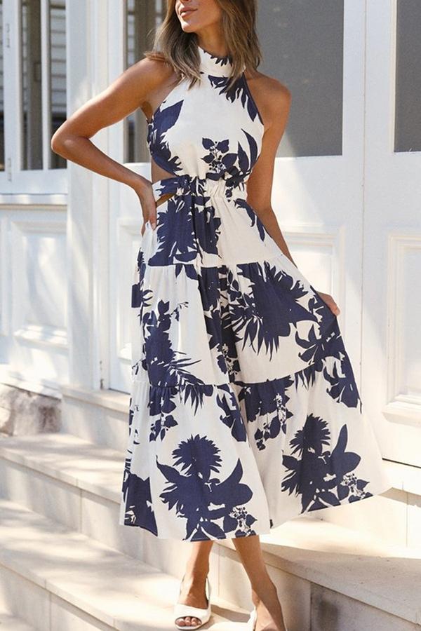 Printed Halter Dress