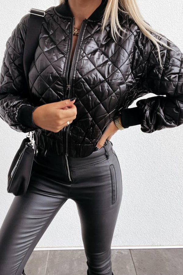 Quilted Cotton Plaid Jacket