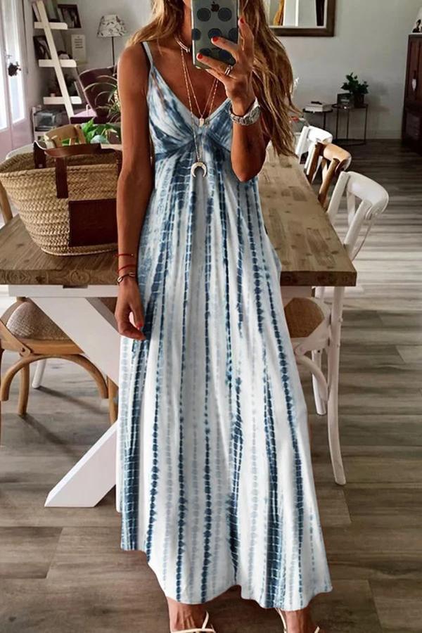 Bohemian Sling V-neck Long Dress