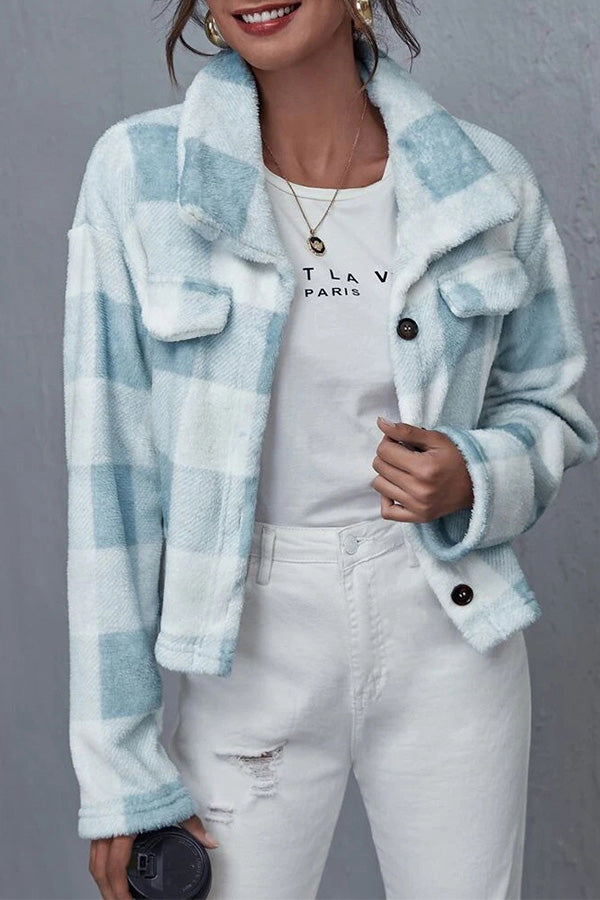 Pure color lapel temperament commuter cardigan