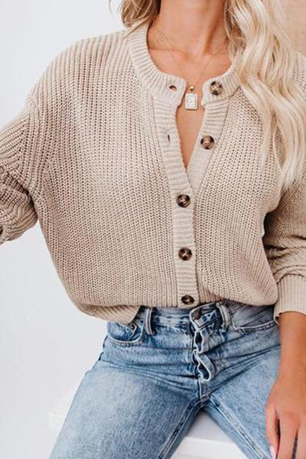 Basic Button-Down Knit Cardigan