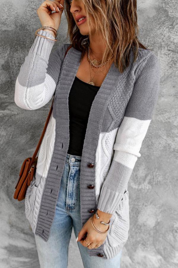Pocket and Buttons Closure Cardigan