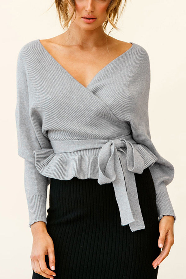 Sexy V-neck knitted top