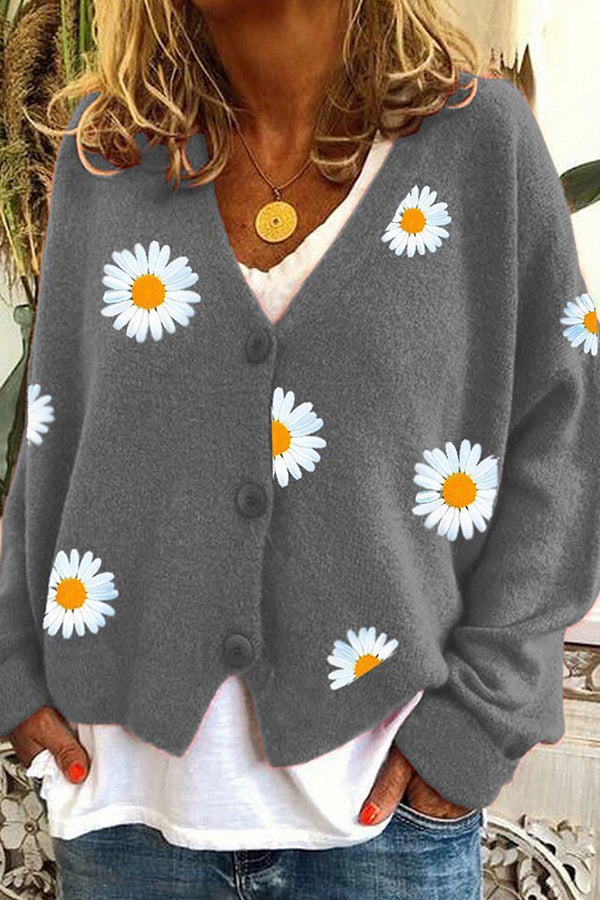 Youthful Print Long Sleeve Sweater