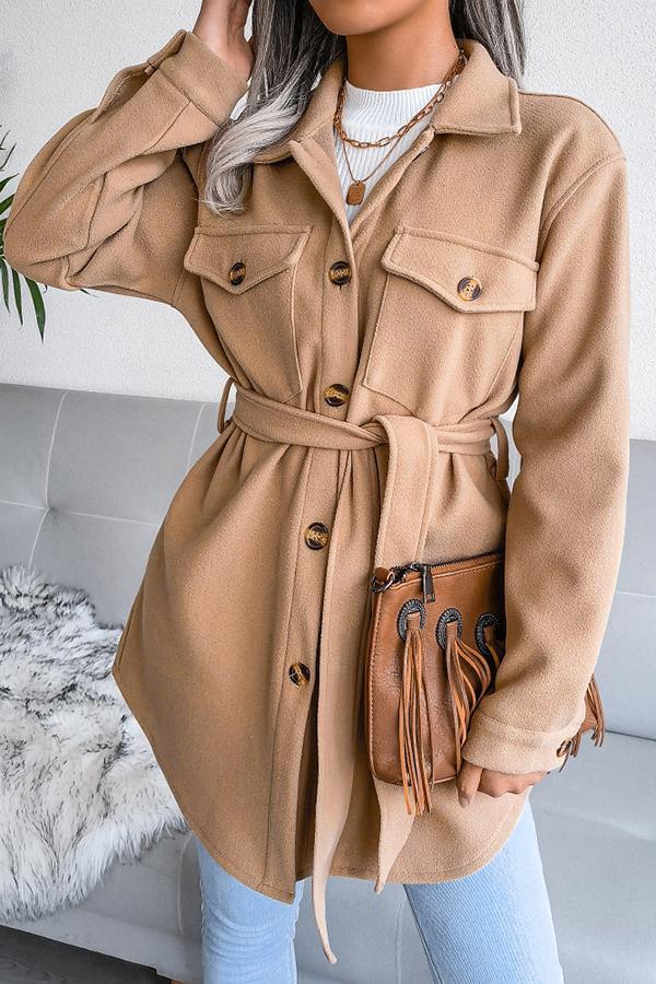 Pocketed Belted Coat